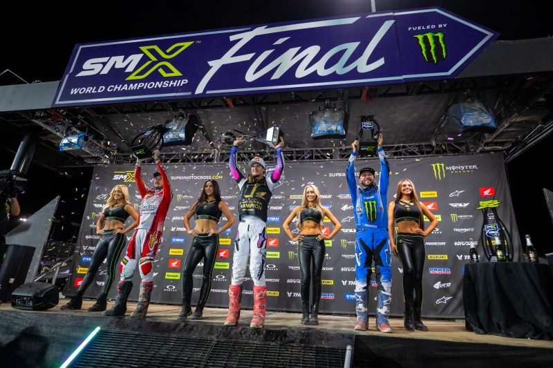 A photo of the 450SMX podium at Las Vegas