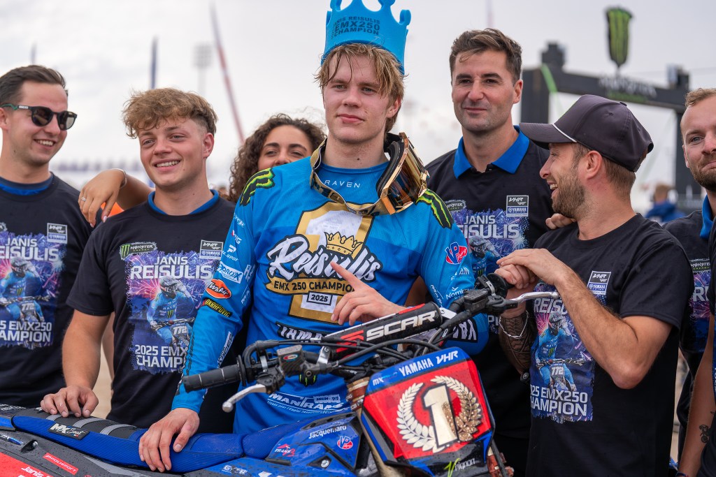 A photo of Janis Reisulis celebrating his championship