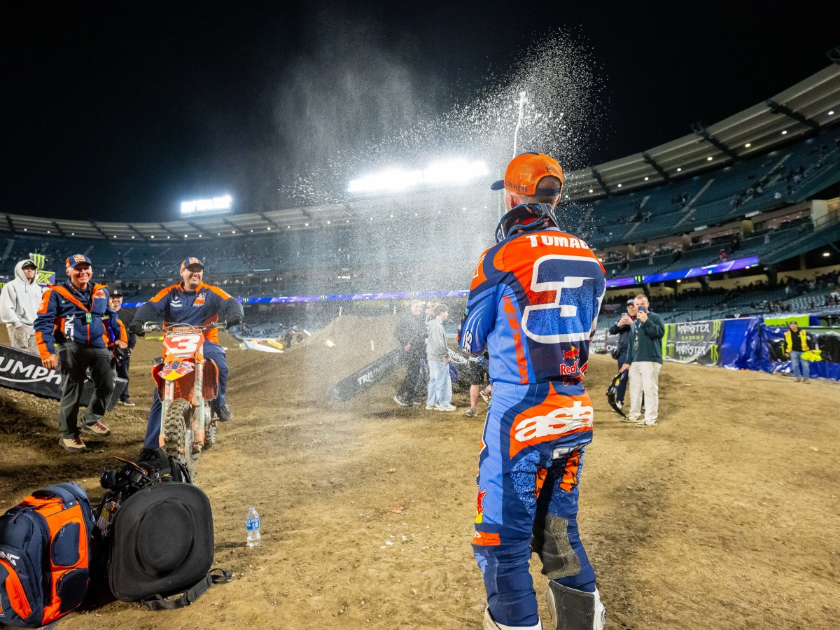Eli Tomac on Anaheim 2&nbsp;Podium