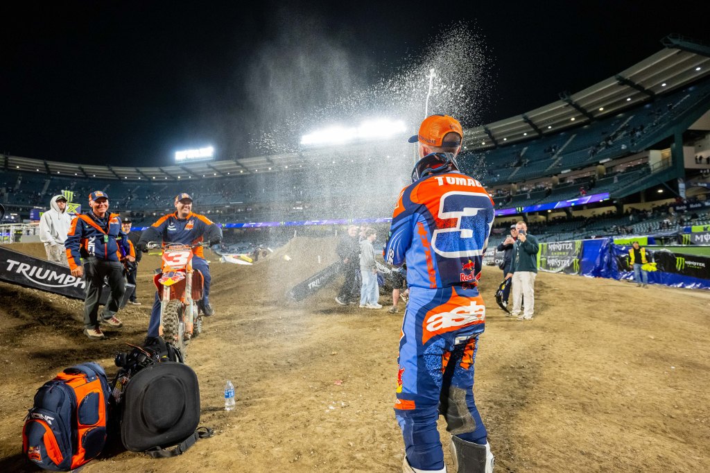 Eli Tomac on Anaheim 2 Podium